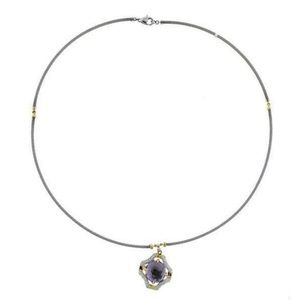 Charriol 18k Gold Diamond & Amethyst Necklace